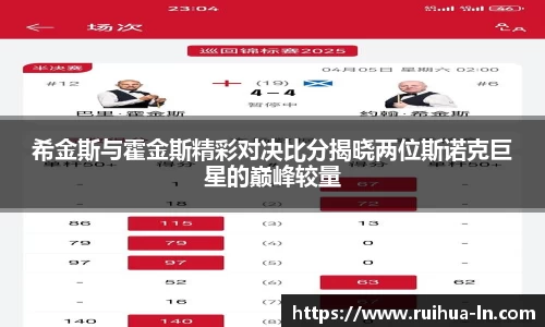 希金斯与霍金斯精彩对决比分揭晓两位斯诺克巨星的巅峰较量